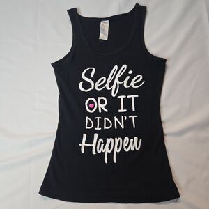 Womens Black Ribbed Tank Top XS Funny Saying Casual Loungewear Sleepwear